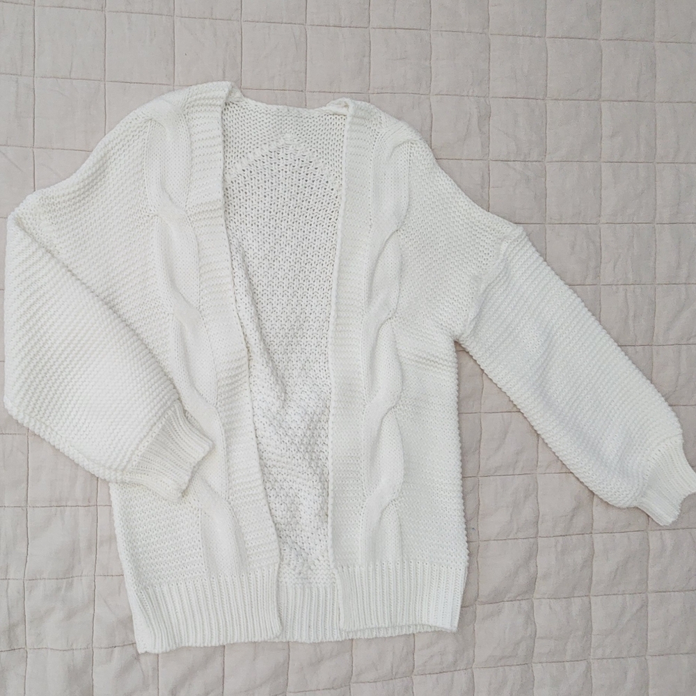 Cozy White Cable Knit Sweater